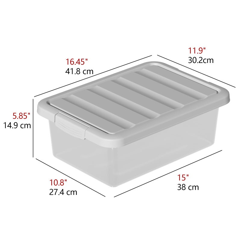 Tyminin 2-Pack Medium Storage Bins with Lids, 14 Quart Stackable See-Through Organizing Box, Nestable Containers with Secure Latches - Image 2