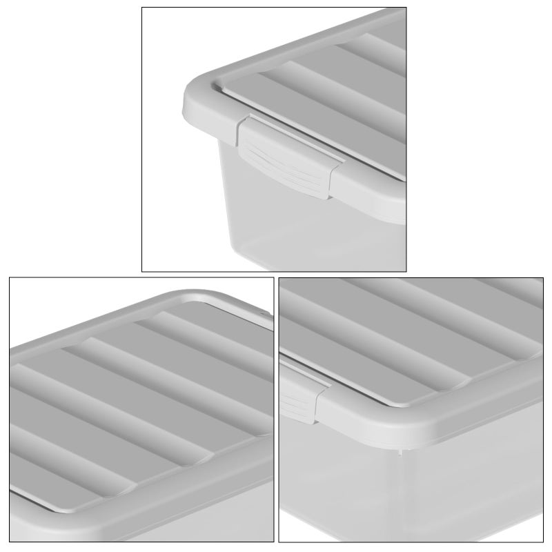 Tyminin 2-Pack Medium Storage Bins with Lids, 14 Quart Stackable See-Through Organizing Box, Nestable Containers with Secure Latches - Image 3