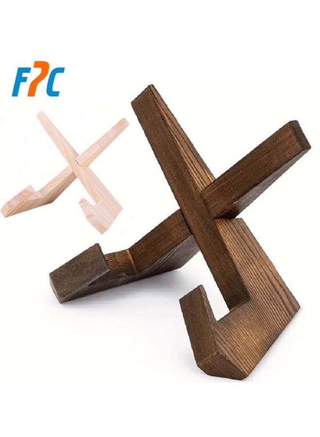FPC Handmade Wooden Recipe Rack - A Rustic Recipe Bookshelf For Kitchens, Tablets, And Book Displays - Image 2