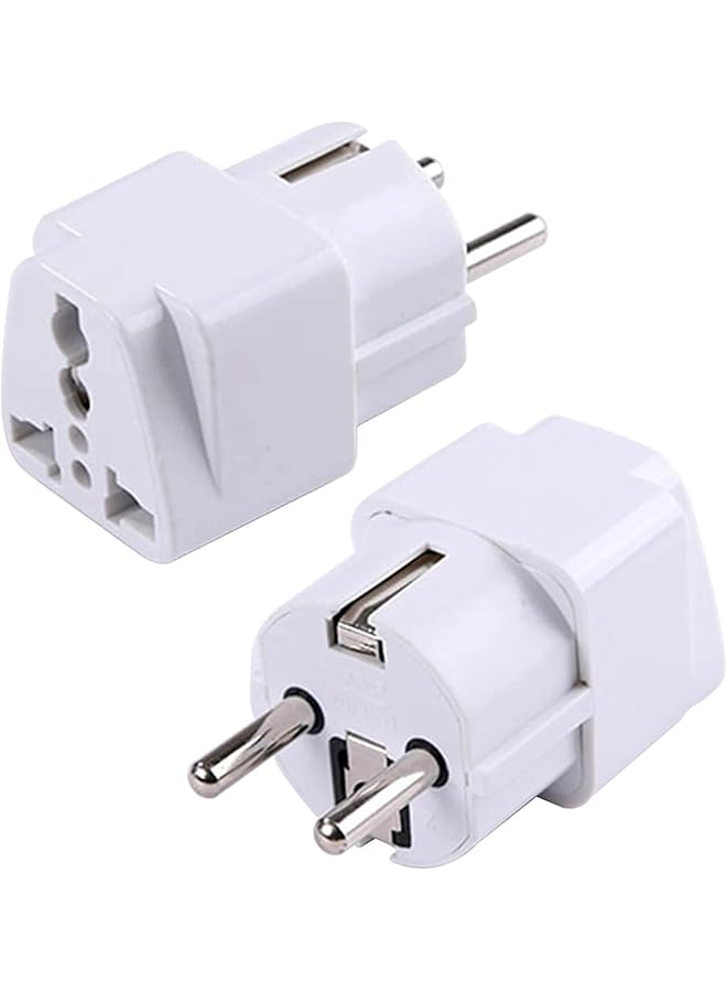 PROMASS محول قابس عالمي 3 حزمة - من المملكة المتحدة، الولايات المتحدة، أستراليا إلى محول الطاقة الأوروبي - نوع E/F شاحن سفر 2 دبوس لألمانيا، فرنسا، إسبانيا، إيطاليا، الإمارات العربية المتحدة، روسيا - محول طاقة سفر مدمج وموثوق 250 فولت