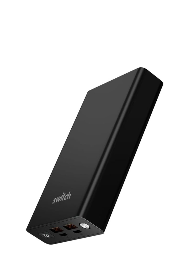 SWITCH 20K Power Bank, PB-S300, 20,000mAh Portable Charger, 100W, LED Battery Indicator and 4 Ports, Fast Charging for Laptops, Phones, and More - Image 2