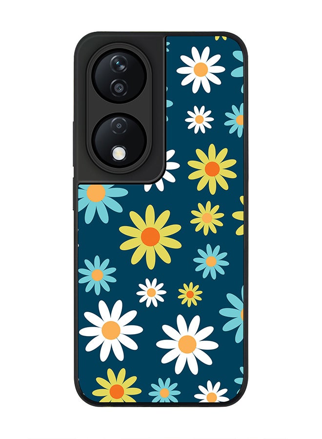 Stylizedd Rugged Black Edge Case for Honor X7b, Slim fit Soft Case Flexible Rubber Edges Anti Drop TPU Gel Thin Cover -  Pick A Daisy - Image 1