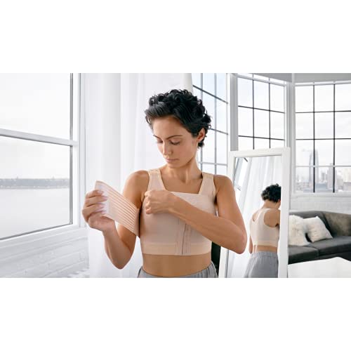 MARENA B2 Adjustable Shirred Front Shoulder Closure Post-Surgical Bra Beige - Image 3