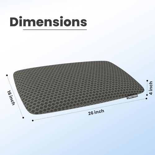 CareFoam Orthopedic Memory Foam Pillow for Comfortable Sleep, Neck & Shoulder Pain Relief with Removable Zipper Black Jacquard Cover 24 x 16 x 4 Inch Pack of 2 - Image 2
