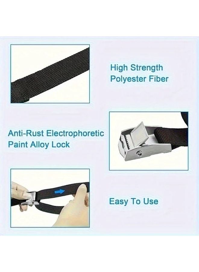 196.85 Inch Heavy Duty Ratchet Strap with Metal Buckle Quick Release Cam Lock for Trucks Motorcycles Trailers - Image 5