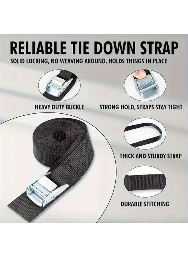 196.85 Inch Heavy Duty Ratchet Strap with Metal Buckle Quick Release Cam Lock for Trucks Motorcycles Trailers - Image 3