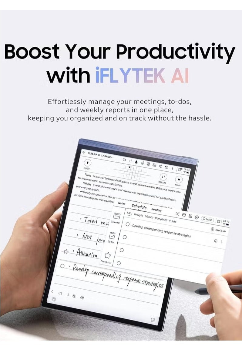iFLYTEK AINOTE Air 2 Digital Note-Taking Tablet Bundle – 8.2" Tablet with Pen, 5 Pen Refills & Air2 Folio Case  iFLYTEK Smart Writing Paper Star Gray - Image 3