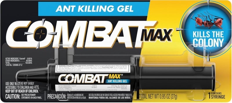 Combat Max Ant Killing Gel 27 Gram Fast Acting Ant Killer Eliminates Ants and Entire Colony Indoor Outdoor Ant Control Precision Gel Bait for Kitchen Home Entry Points Long Lasting Protection