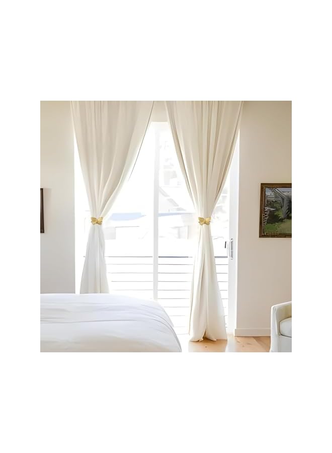 The Bros 2Pcs Magnetic Curtain Tiebacks, Curtain Holdbacks, Resin Drapery Holdbacks, Curtain Tie Backs Rope, Butterfly Curtain Magnetic Buckle Tie, Window Curtain Holder Straps Buckles, for Cafe Balcony Decor - Image 4