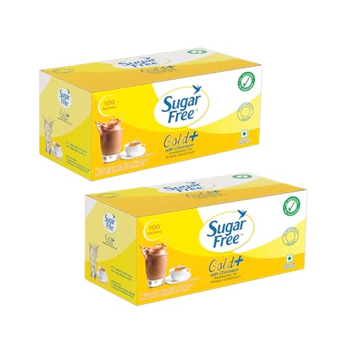 Sugar Free شوكر فري جولد، 100 كيس (عبوة من 2) | الهند رقم 1 في المحليات | حلاوة مثل السكر مع سعرات حرارية منخفضة | مثبت علمياً ومختبر - Image 1