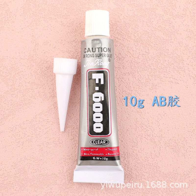 Generic AB glue toothpaste glue rhinestone mobile phone shell jewelry glue screen repair rhinestone diy handmade jewelry glue 3#10g silver/aluminum body rubber head (F6000) 