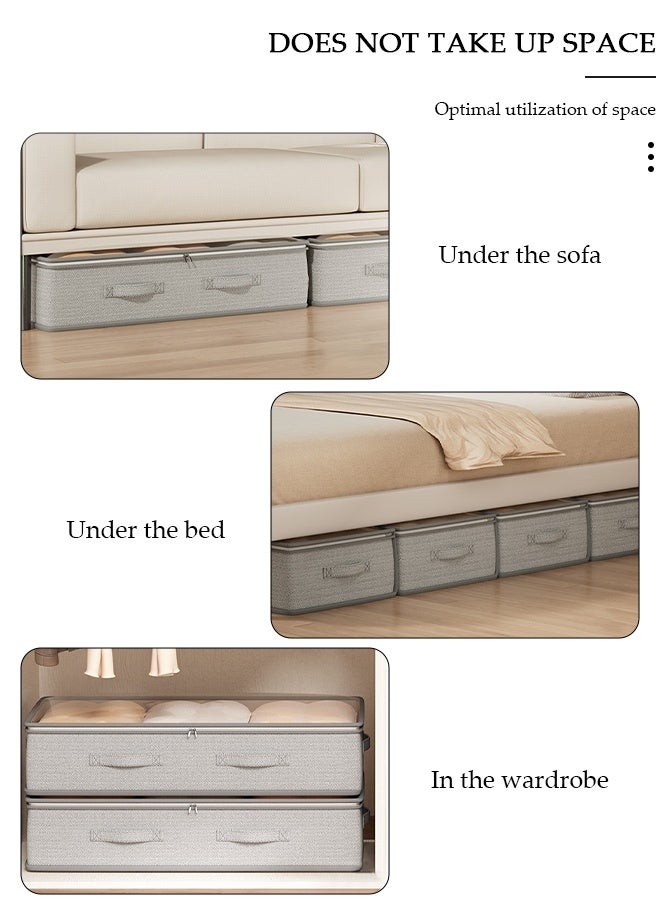 DUNISO Under Bed Storage Containers with Handles, 60 L Large Underbed Storage Box with Clear Window, Foldable Large Capacity Blanket Storage Bags for Clothes, Blanket, Comforter, Bedding,Toys - Image 3