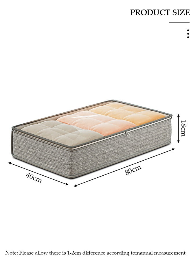 DUNISO Under Bed Storage Containers with Handles, 60 L Large Underbed Storage Box with Clear Window, Foldable Large Capacity Blanket Storage Bags for Clothes, Blanket, Comforter, Bedding,Toys - Image 2