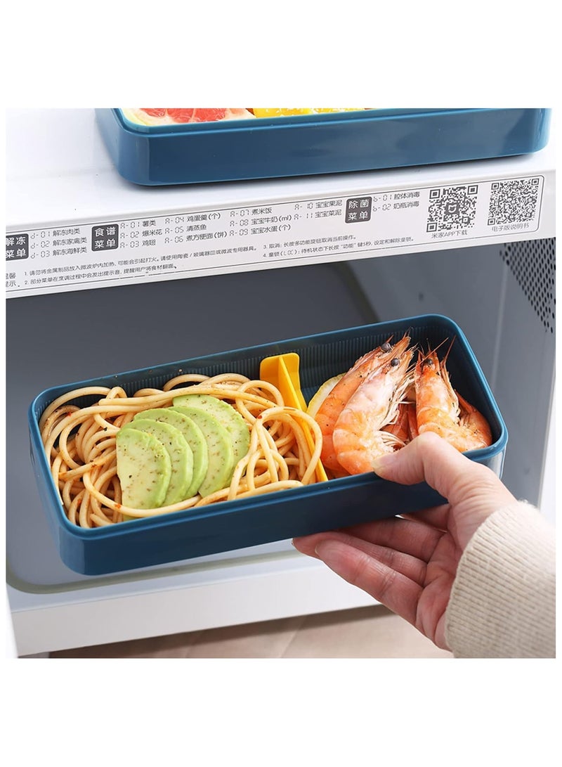 صندوق غداء مانع للتسرب للبالغين والأطفال، حاوية طعام من مواد آمنة غذائيًا مع جزأين وفواصل ومجموعة أدوات مائدة. مثالية لوجبات الغداء والوجبات الخفيفة الصحية من المنزل، ألوان متنوعة، قد يختلف - Image 2