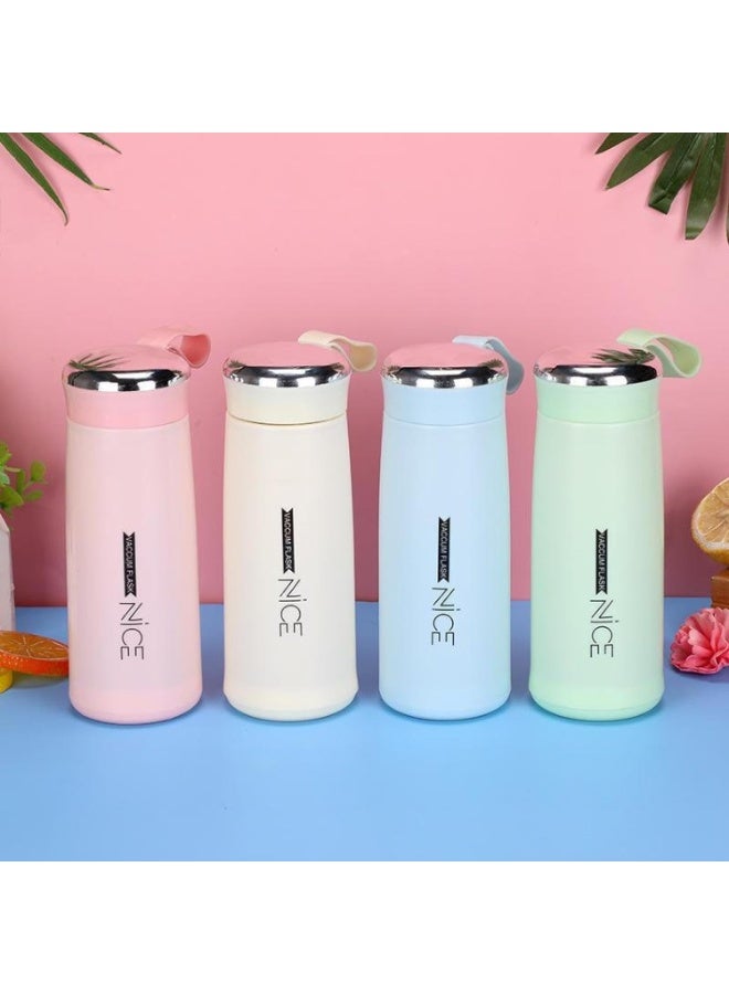 NICE Portable Glass Flask – 400ml Leak-proof Water Bottle, Stylish Travel Flask for Hot & Cold Beverages, Durable & Eco-friendly Design, Blue - Image 4