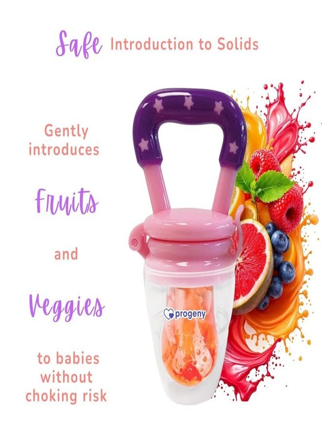 Progeny Silicone Fruit/Food Nibbler | Soft Teether for Baby with Extra Mesh | for Infants (Purple) - Image 3