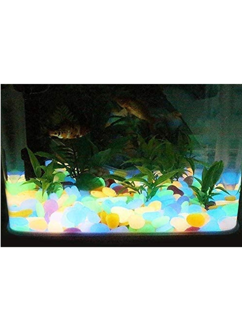 300pcs Glow In The Dark Garden Pebbles Stones for Walkway Yard Graved Fish Tank Plant Pot Decoration (Mixed Colors) - Image 3