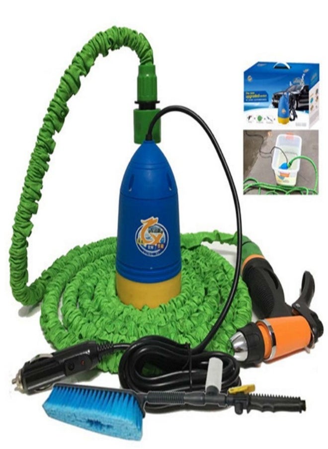 Generic - Portable car wash pump set, household high-pressure water sprayer, fast electric car wash pump cleaning kit, perfect for washing cars, motorcycles, and bicycles at home.，with a water gun and a 10 meter long hose - Image 1