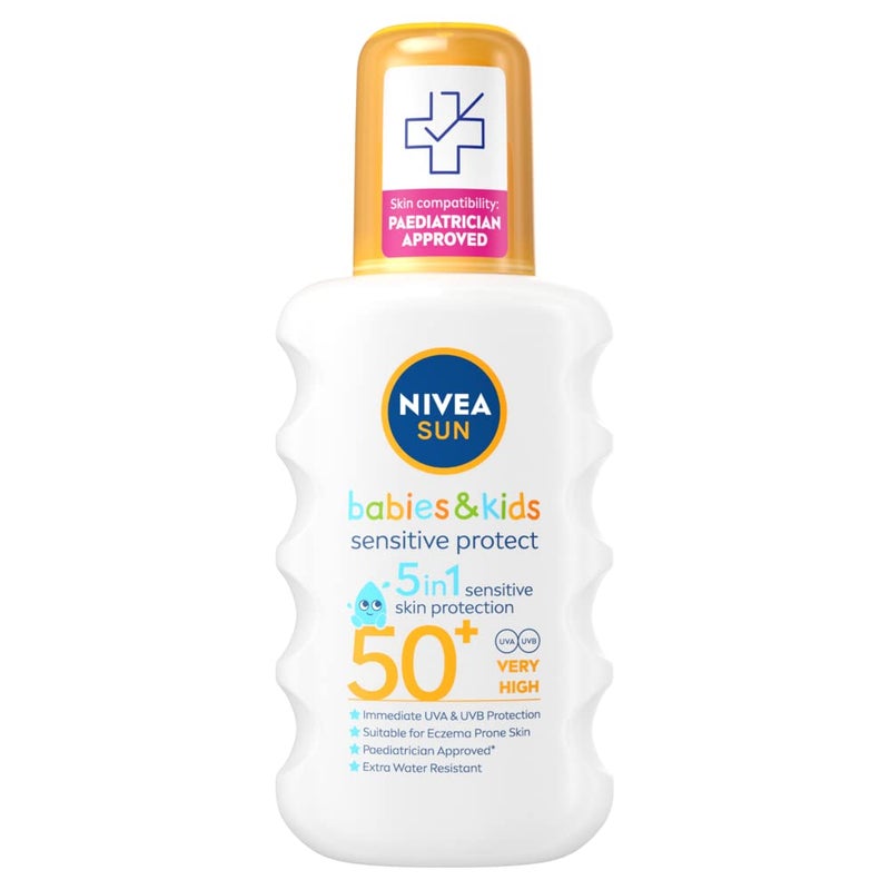 Nivea Kids Protect And Sensitive Sun Spray With Spf 50+ Very High - 200 Ml - Image 1