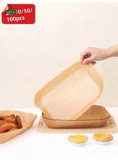 20/30/50/100pcs Air Fryer Paper Oil Blotting Paper Baking Silicone Paper Oven Placemat Tray