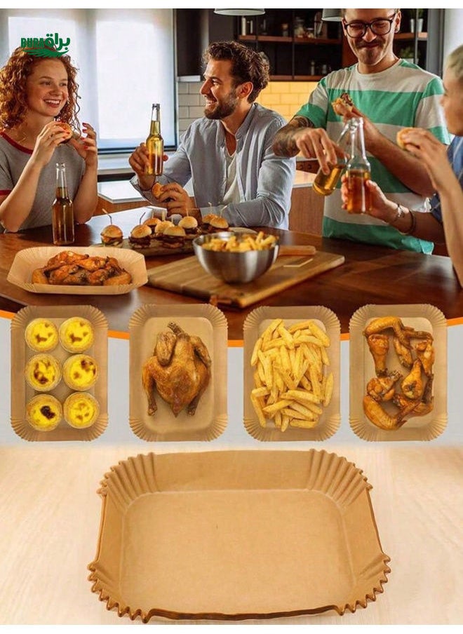 BURAQ - 20/30/50/100pcs Air Fryer Paper Oil Blotting Paper Baking Silicone Paper Oven Placemat Tray - Image 1