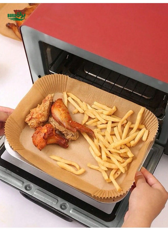 BURAQ - 20/30/50/100pcs Air Fryer Paper Oil Blotting Paper Baking Silicone Paper Oven Placemat Tray - Image 1