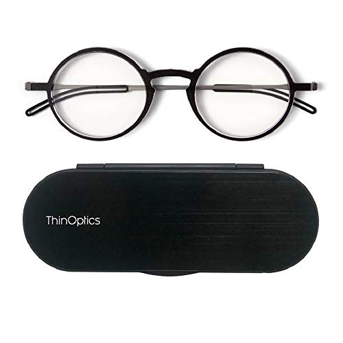 ThinOptics Unisex Adult Glasses Reading, Regular Case / Round Black, 2.50 US - Image 3