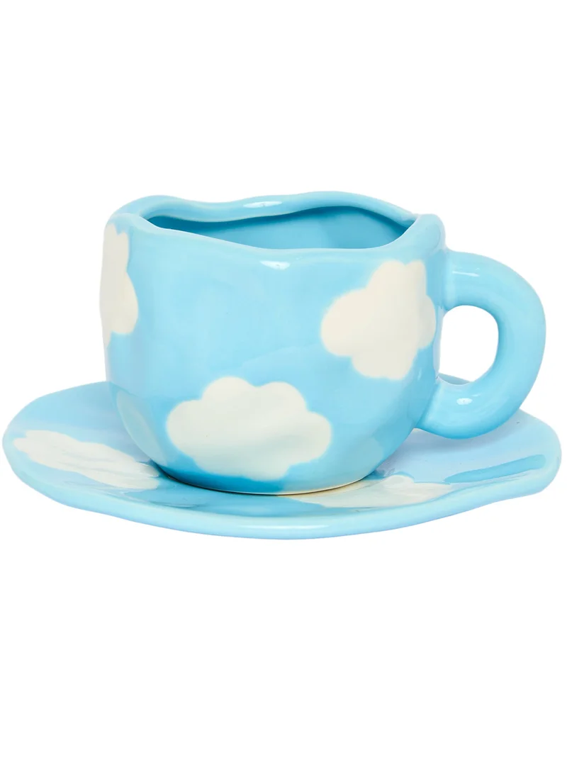 Prickly Pear Daydream Cloud Ceramic Teacup & Saucer