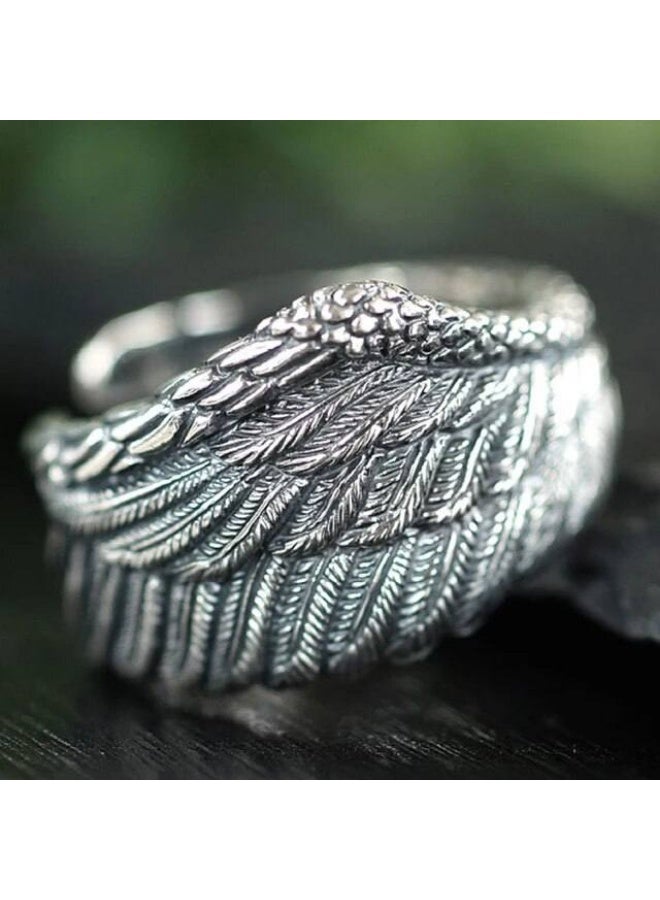 The 925 sterling silver wing ring is a unique piece of jewelry designed for men who appreciate elegance and distinction2020 - Image 2