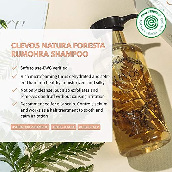 Clevos Natura Foresta Natural Organic Hair Shampoo 17.92 Fl Oz for Oily Itchy Scalp Type - Pleasant Rumohra Scent - Reduce Itchiness Dandruff Sulfate-free - Completely Natural - Vegan - Cruelty Free - Image 2