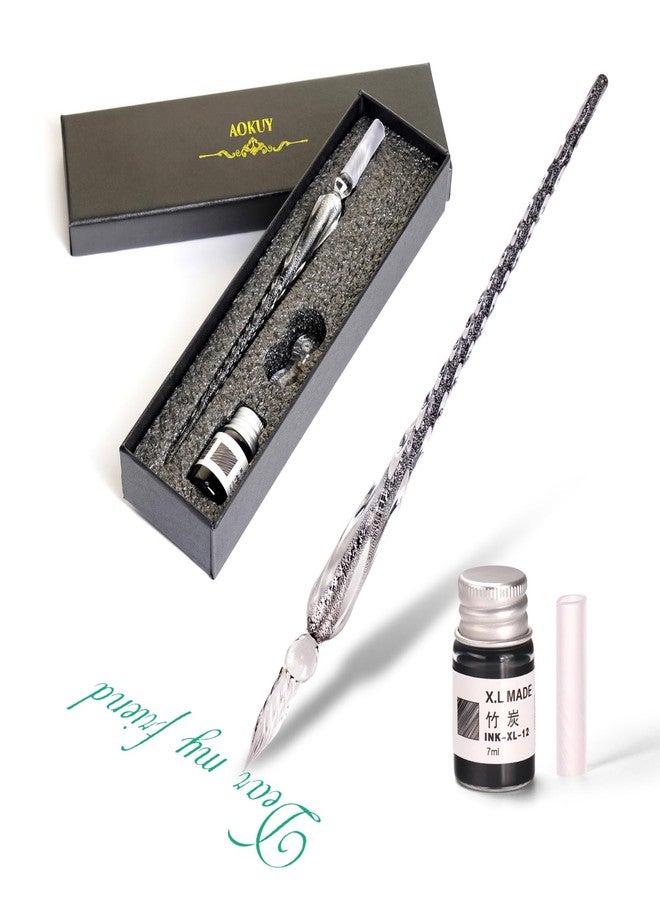 Aokuy Glass Dip Pen Set,Calligraphy Pen,Crystal Signature Pen for Art, Writing, Signatures -Decoration and Business Gift - Image 1
