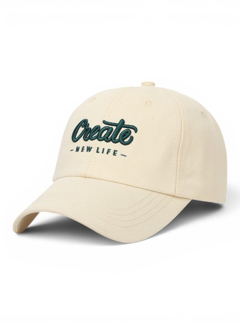 HASTE Adjustable Sun Cap - Curved Brim Breathable - Beige - Image 1