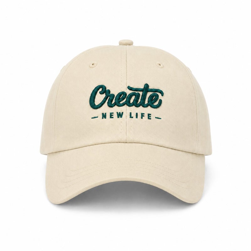 HASTE Adjustable Sun Cap - Curved Brim Breathable - Beige - Image 2