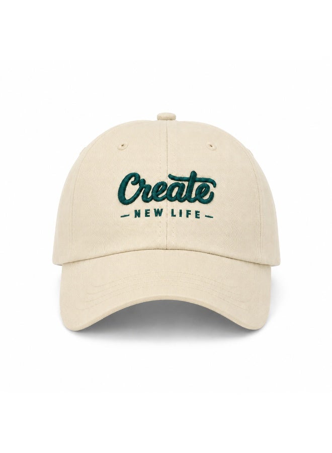 HASTE Adjustable Sun Cap - Curved Brim Breathable - Beige - Image 2