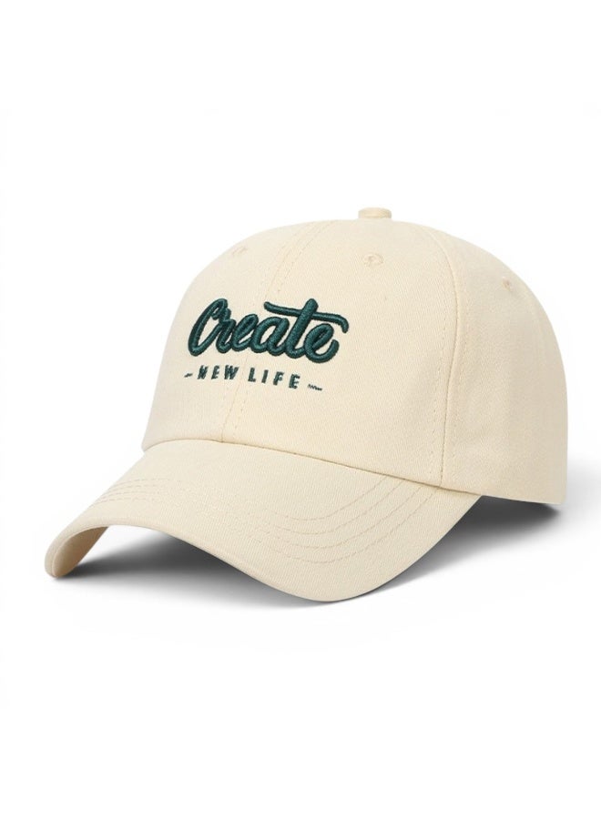 HASTE Adjustable Sun Cap - Curved Brim Breathable - Beige - Image 1