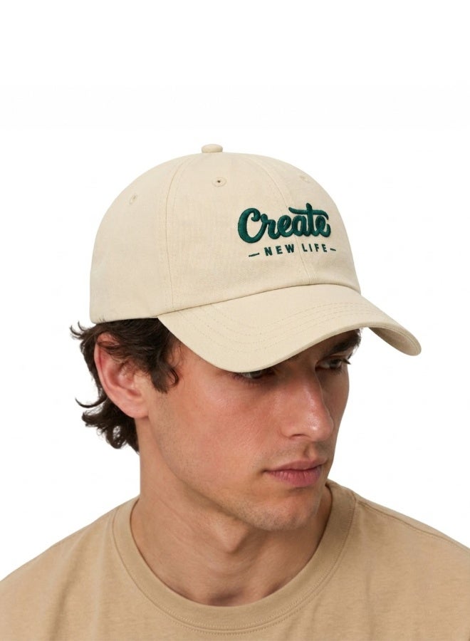 HASTE Adjustable Sun Cap - Curved Brim Breathable - Beige - Image 5