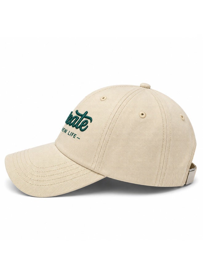 HASTE Adjustable Sun Cap - Curved Brim Breathable - Beige - Image 3