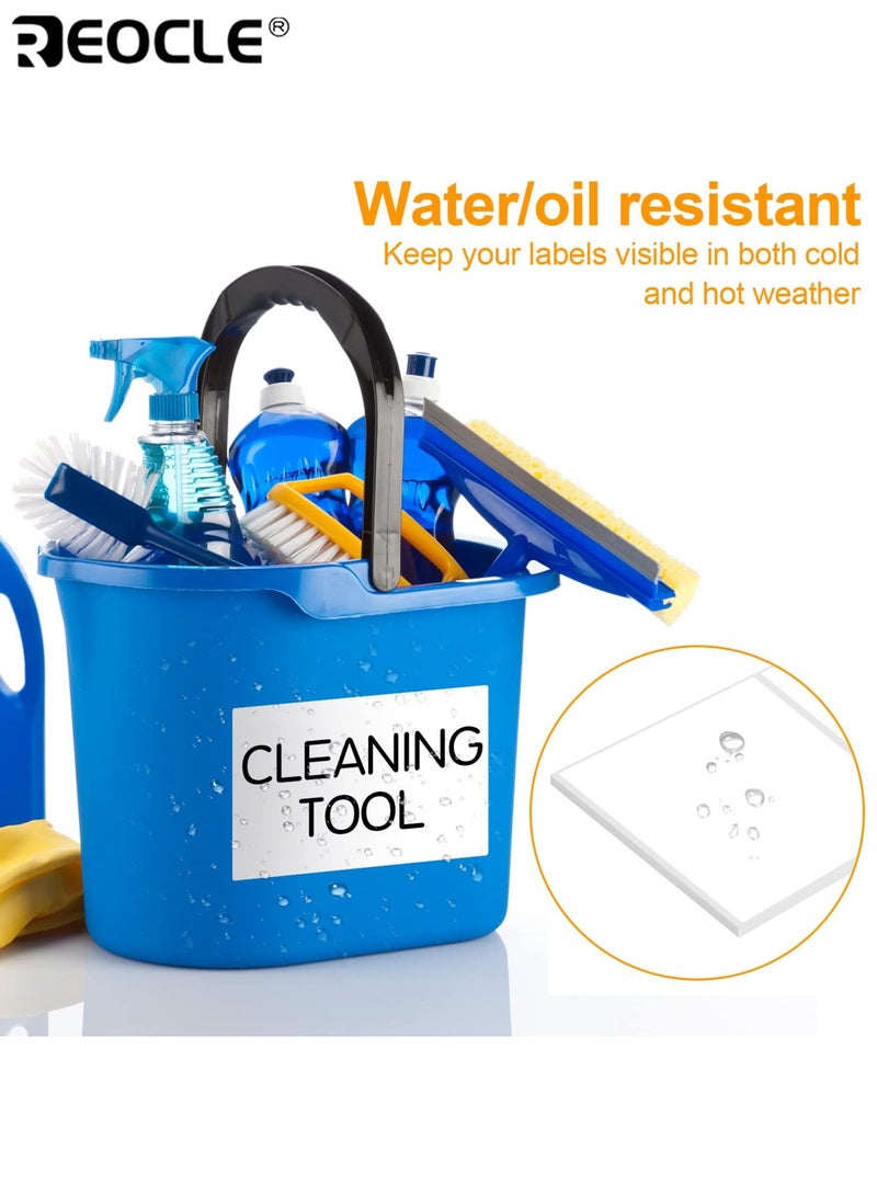 ريوكل 50 قطعة من ملصقات صناديق التخزين بتصميم قابل للإزالة وملصقات تنظيمية مصنوعة من مادة مقاومة للتمزق بدون بقايا لاصقة للاستخدام في المدرسة والمنزل والأعمال (6 × 4 بوصة) - Image 3