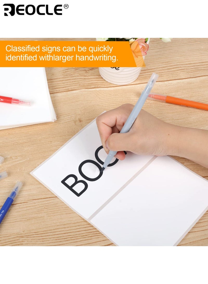 ريوكل 50 قطعة من ملصقات صناديق التخزين بتصميم قابل للإزالة وملصقات تنظيمية مصنوعة من مادة مقاومة للتمزق بدون بقايا لاصقة للاستخدام في المدرسة والمنزل والأعمال (6 × 4 بوصة) - Image 2