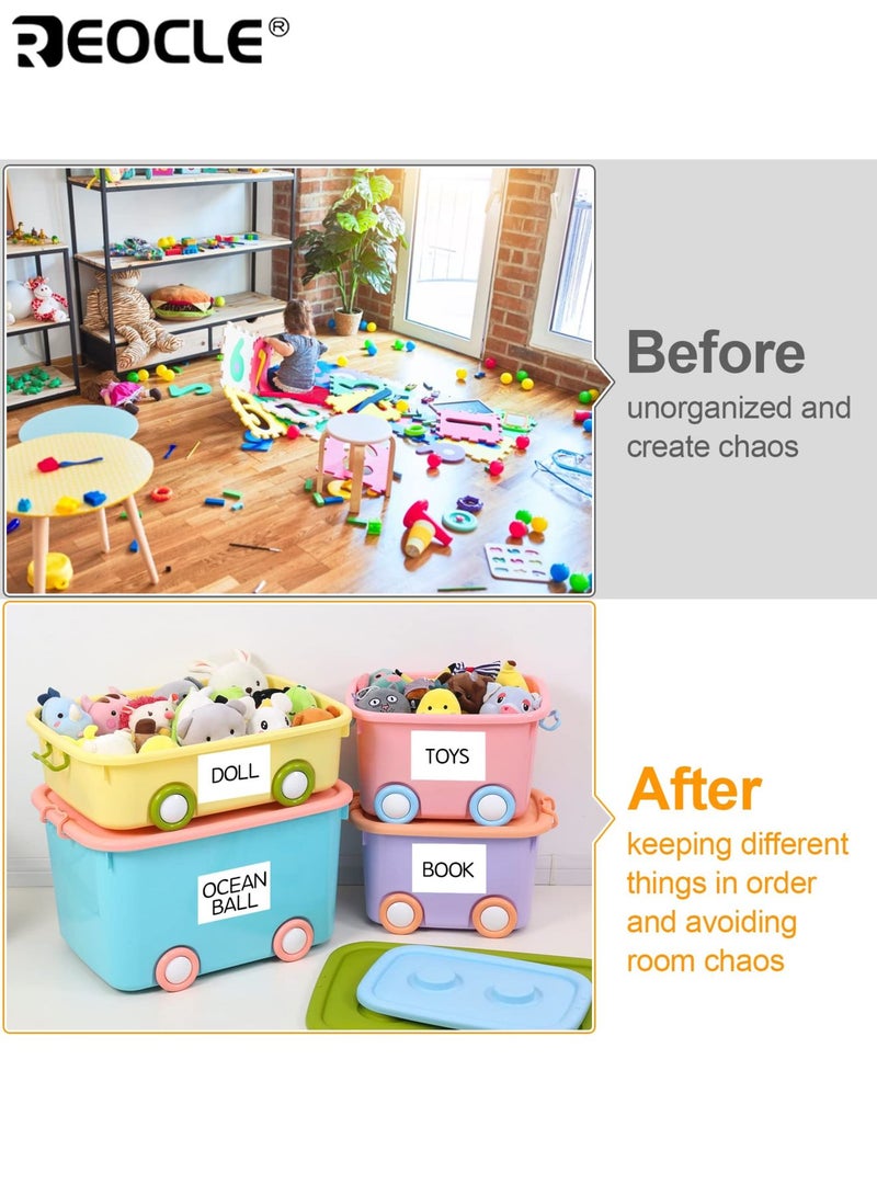 ريوكل 50 قطعة من ملصقات صناديق التخزين بتصميم قابل للإزالة وملصقات تنظيمية مصنوعة من مادة مقاومة للتمزق بدون بقايا لاصقة للاستخدام في المدرسة والمنزل والأعمال (6 × 4 بوصة) - Image 5