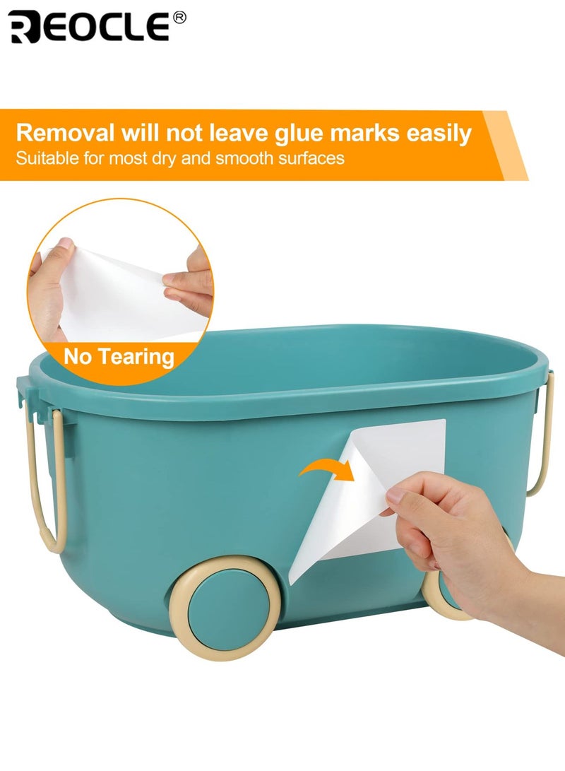 ريوكل 50 قطعة من ملصقات صناديق التخزين بتصميم قابل للإزالة وملصقات تنظيمية مصنوعة من مادة مقاومة للتمزق بدون بقايا لاصقة للاستخدام في المدرسة والمنزل والأعمال (6 × 4 بوصة) - Image 4