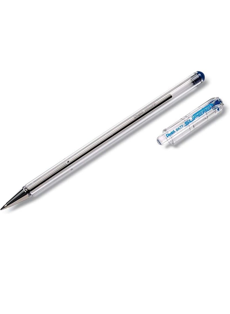Pentel 8-Piece Superb BK77 Ballpoint Pen Fine 0.7mm Tip Blue ink - Image 4