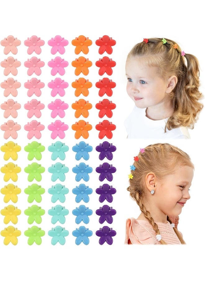 choicbaby choicbaby 50PCS Baby Hair Clips for Girls 10 Different Variety of Colors Cute Baby Hair Accessories Mini Flower Hair Clip for Infant Fine Hair  - Image 1