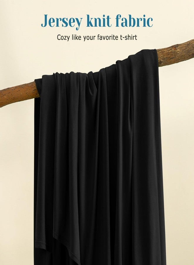 BYSURE 6 Pieces Non-slip Super Soft Bed Sheet Set(King, Black), Wrinkle-free and T-shirt-like Spandex Blend Sheets with 18-inch Deep Pocket, 4-way Soft Stretch Bed Sheets - Image 4