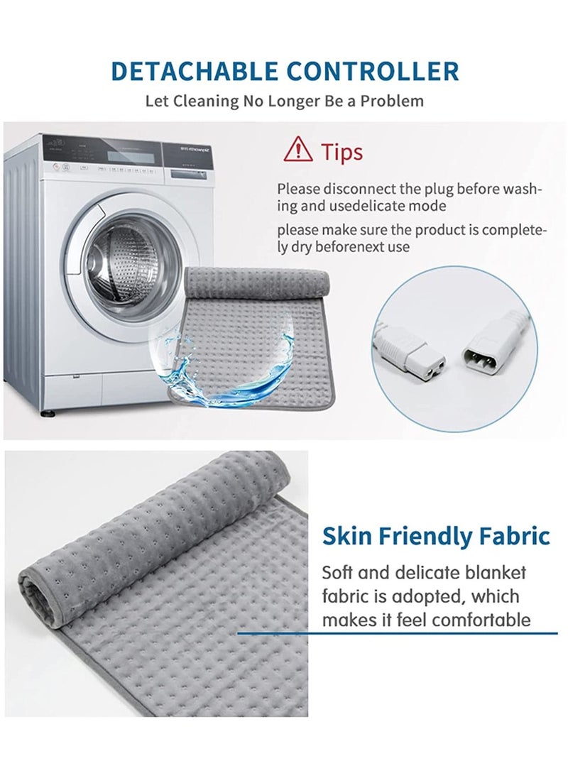 Proset - A large-sized electric heating pad for speeding back pain and cramps, fast heating, with 9 heat settings, 4 timer options, and an automatic shut-off feature. It can be washed in the washing machine - Image 1