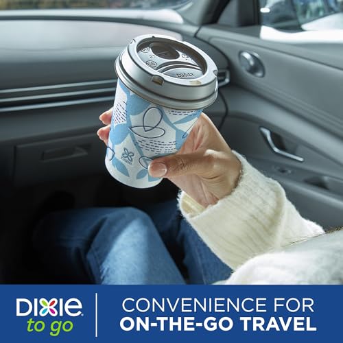 Dixie To Go Paper Coffee Cups With Lids, 12 oz, 26 ct, Disposable Insulated Paper Cups for On-The-Go Hot or Cold Beverages - Image 4