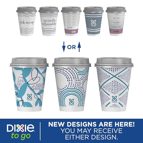 Dixie To Go Paper Coffee Cups With Lids, 12 oz, 26 ct, Disposable Insulated Paper Cups for On-The-Go Hot or Cold Beverages - Image 3