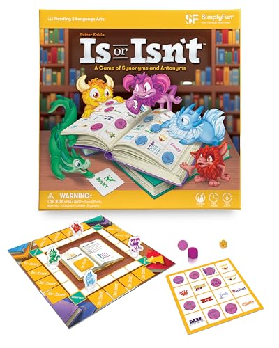 SimplyFun is or Isnt Expand Vocabulary Skills by Identifying Synonyms and Antonyms an Engaging and Educational Bingo Game for Kids for 2 to 5 Players Ages 6 Up - Image 1