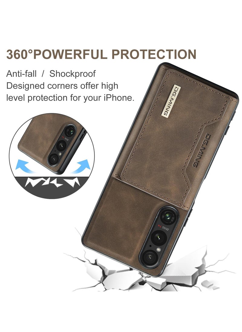 Dg Ming 2-in-1 Detachable Wallet Case Compatible with Sony Xperia 1 V with Pocket Card Holder Slim Filt Magnetic Protective Back Cover 6.5-inch  - Image 5