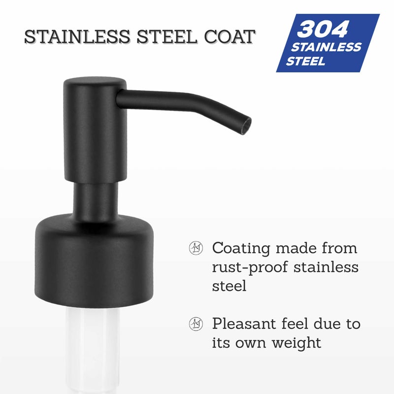 ALTGLAS Stainless Steel Soap Pump 'Budapest' as Replacement for Liquid Hand Soap Dispensers and Bottle Upcycling (Matte Black) - Fits e.g. Jack Bottle - Image 4
